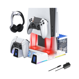 Soporte de refrigeración delgado para PS5 con luz LED RGB