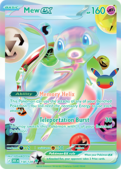 Mew 158 nueva rareza Pokemon TCG 30th Celebration